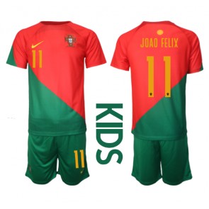 Portugal Joao Felix #11 Domaci Dres za Dječji SP 2022 Kratak Rukavima (+ kratke hlače)